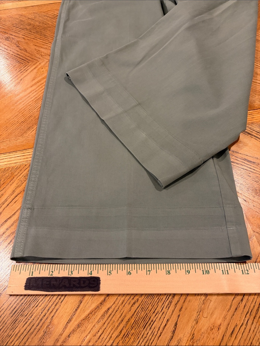 J. Crew Elastic High Rise Baggy Green Cropped Wide Leg Chino Pants - Size Medium - Picture 12 of 14